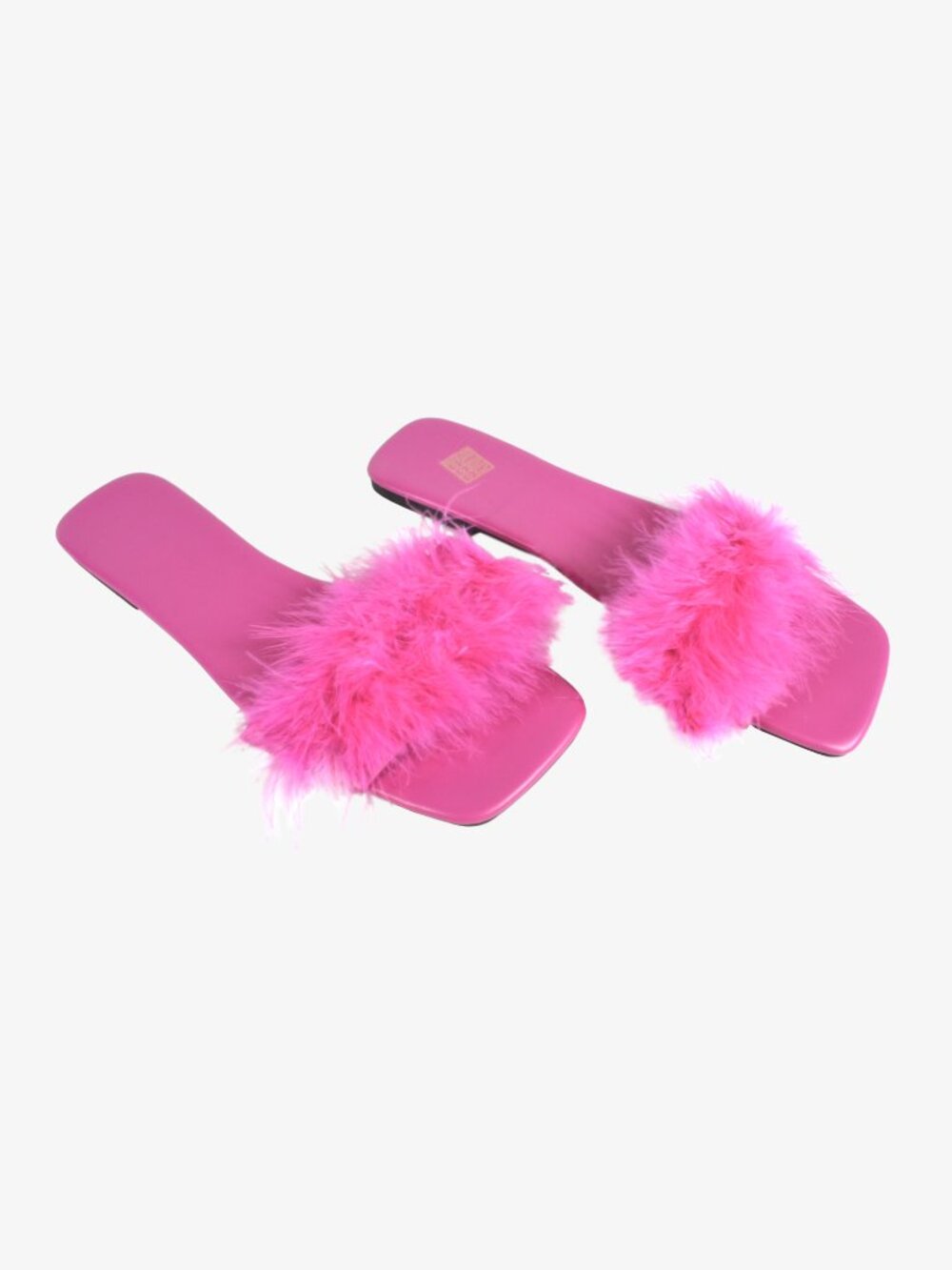 Beaudrm Feather Slippers, Pink, Women's, 9.5